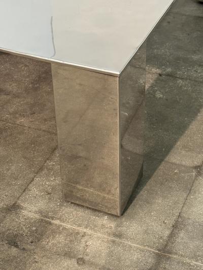 Italian Mid Century Modern Polished Steel Coffee Table 1970s