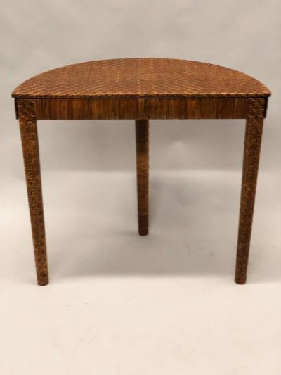 Italian Mid Century Modern Rattan and Wicker Console or Sofa Table