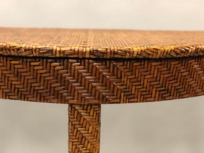 Italian Mid Century Modern Rattan and Wicker Console or Sofa Table
