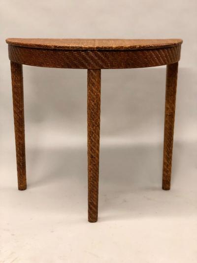 Italian Mid Century Modern Rattan and Wicker Console or Sofa Table