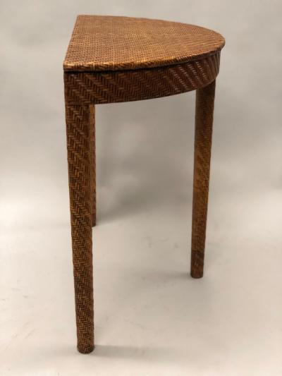 Italian Mid Century Modern Rattan and Wicker Console or Sofa Table