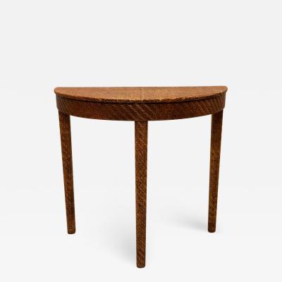 Italian Mid Century Modern Rattan and Wicker Console or Sofa Table