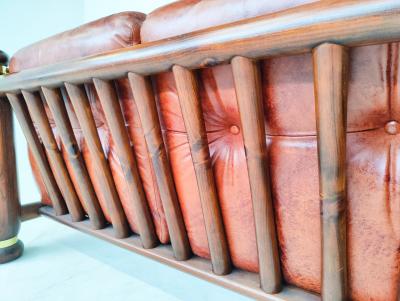 Italian Mid Century Modern Seating Set in Cognac Leather
