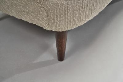 Italian Mid Century Modern Sofa with Stained Wood Legs Italy ca 1950s