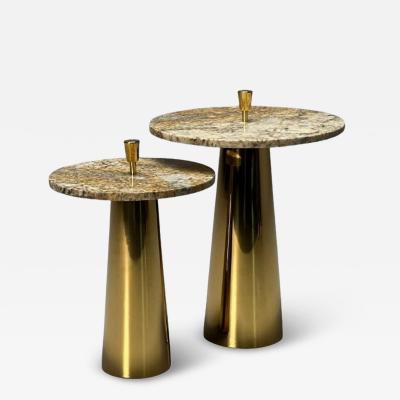 Italian Mid Century Modern Style Contemporary Nesting Side Tables Brass