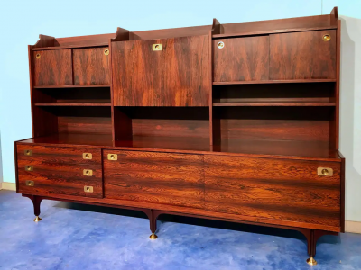 Italian Mid Century Modern Teak Tall Sideboard 1950