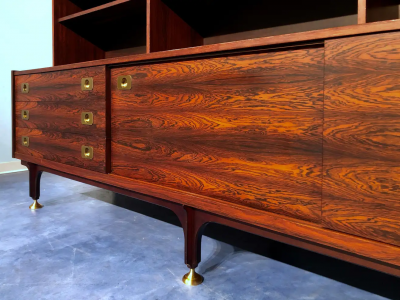 Italian Mid Century Modern Teak Tall Sideboard 1950