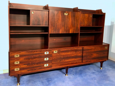 Italian Mid Century Modern Teak Tall Sideboard 1950