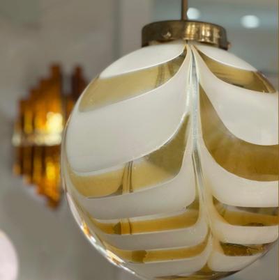 Italian Mid Century Murano Glass Globe Pendant 1960s