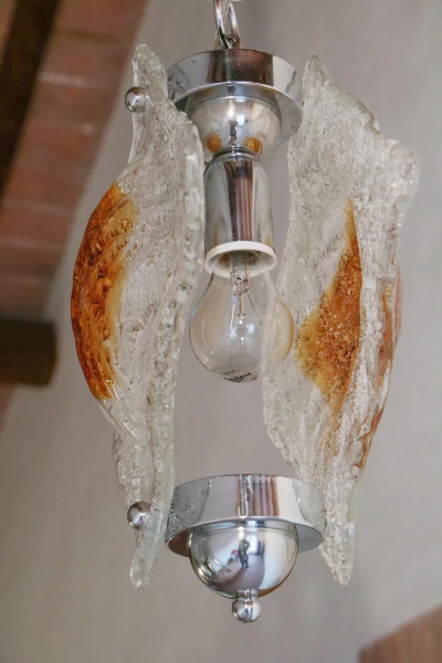 Italian Mid Century Murano Glass Pendant Lamp Per Mazzega 1970s