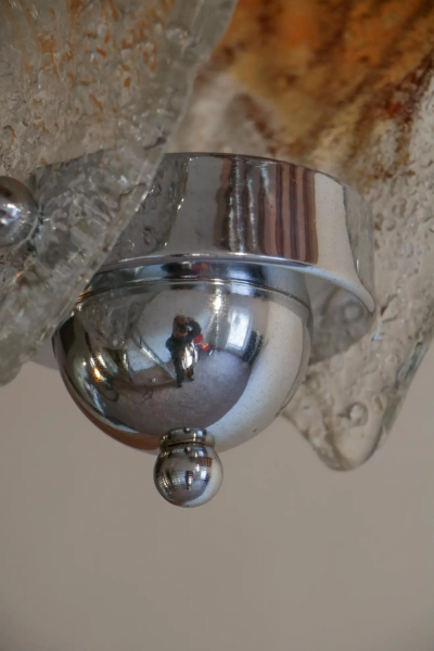 Italian Mid Century Murano Glass Pendant Lamp Per Mazzega 1970s