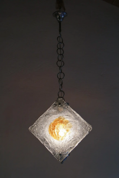 Italian Mid Century Murano Glass Pendant Lamp Per Mazzega 1970s