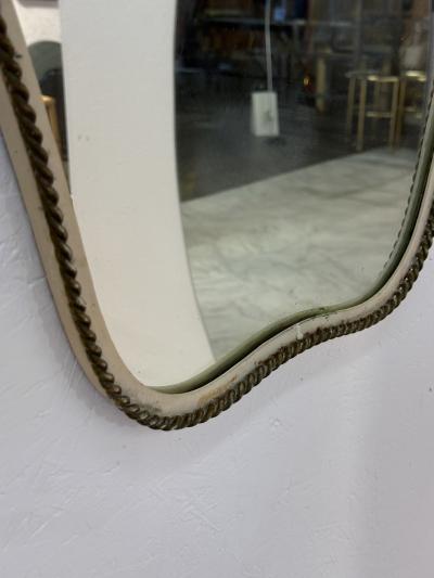 Italian Mid Century Organic Wall Mirror with Rope 1960s