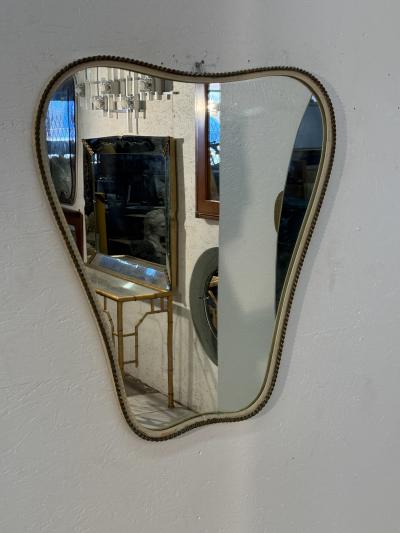 Italian Mid Century Organic Wall Mirror with Rope 1960s