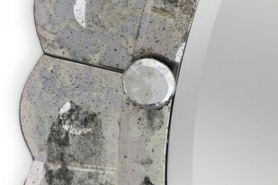 Italian Mid Century Oval Form Murano Wall Mirror