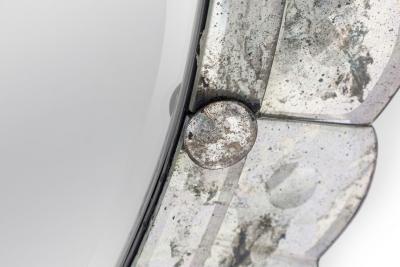 Italian Mid Century Oval Form Murano Wall Mirror