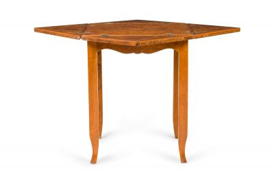 Italian Mid Century Oyster Burl Flip Top Game Table