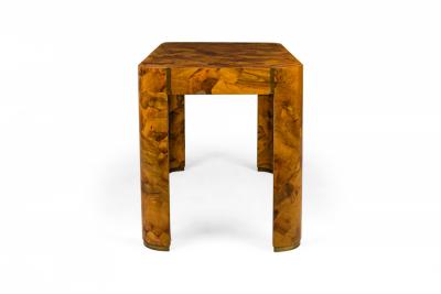 Italian Mid Century Oyster Burl Radius Form Writing Desk