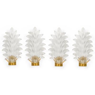 Italian Mid Century Palm Frond Wall Sconces