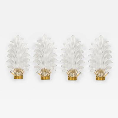 Italian Mid Century Palm Frond Wall Sconces
