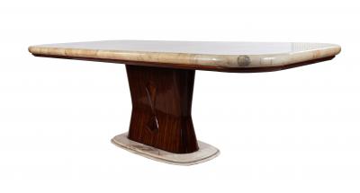 Italian Mid Century Parchment and Rosewood Dining Table