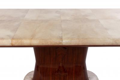 Italian Mid Century Parchment and Rosewood Dining Table