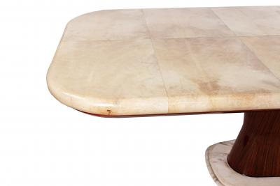 Italian Mid Century Parchment and Rosewood Dining Table