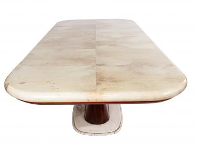 Italian Mid Century Parchment and Rosewood Dining Table