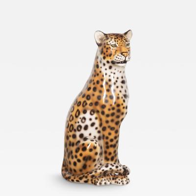 Italian Mid Century Porcelain Cheetah Statue