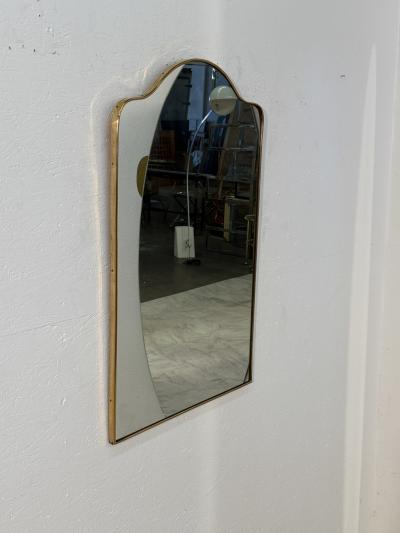 Italian Mid Century Rectangular Mirror with Arched Top 1950s