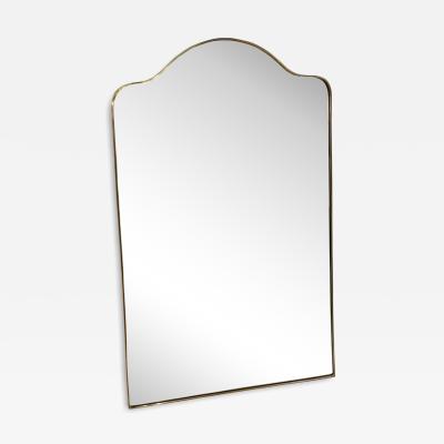 Italian Mid Century Rectangular Mirror with Arched Top 1950s