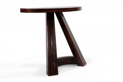 Italian Mid Century Rosewood Demilune Console Table