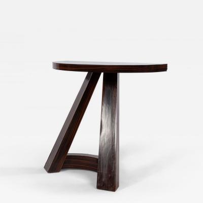 Italian Mid Century Rosewood Demilune Console Table