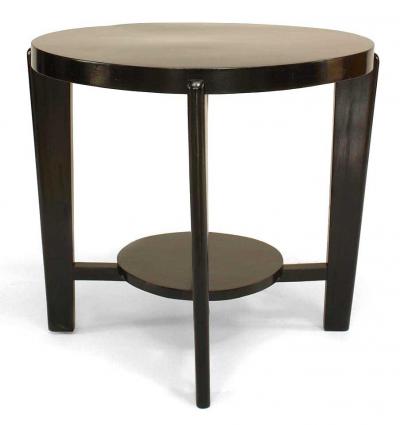 Italian Mid Century Round Ebonized Coffee Table