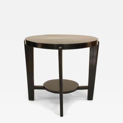 Italian Mid Century Round Ebonized Coffee Table