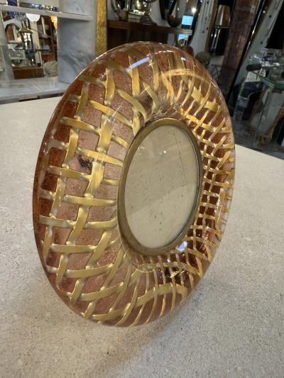 Italian Mid Century Round Picture Frame 1970s