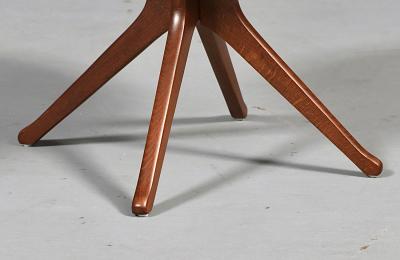 Italian Mid Century Sculpted Wood Travertine Side Table