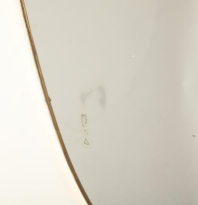 Italian Mid Century Shield Form Brass Mirror with Shell Crest circa 1950