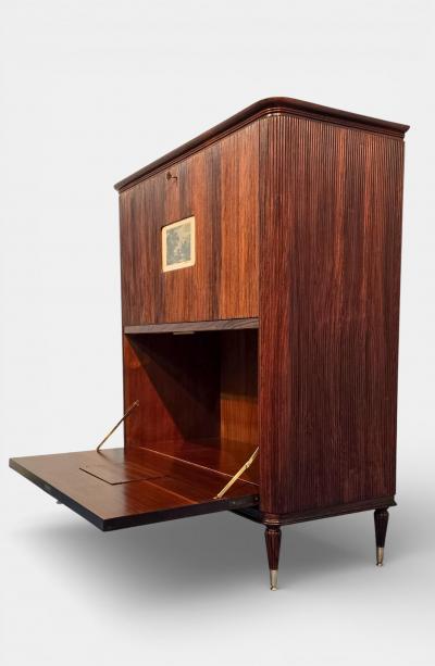Italian Mid Century Sideboard or Cabinet Bar with Grissinato Design
