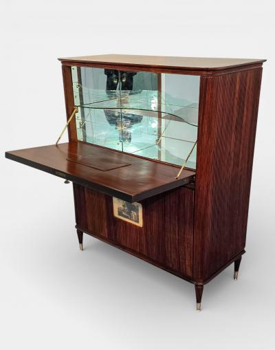 Italian Mid Century Sideboard or Cabinet Bar with Grissinato Design