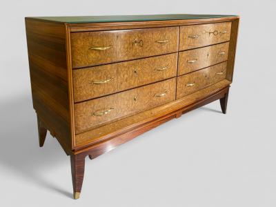 Italian Mid Century Sideboard or Chest of Drawers in Maple Root 1950s