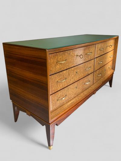 Italian Mid Century Sideboard or Chest of Drawers in Maple Root 1950s