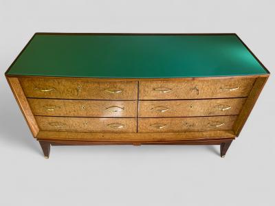 Italian Mid Century Sideboard or Chest of Drawers in Maple Root 1950s