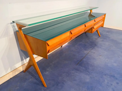 Italian Mid Century Sideboard or Vanity Dresser by Vittorio Dassi 1950s