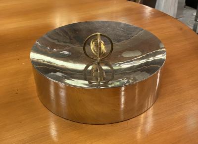 Italian Mid Century Silver Cookie Jar 1960s 