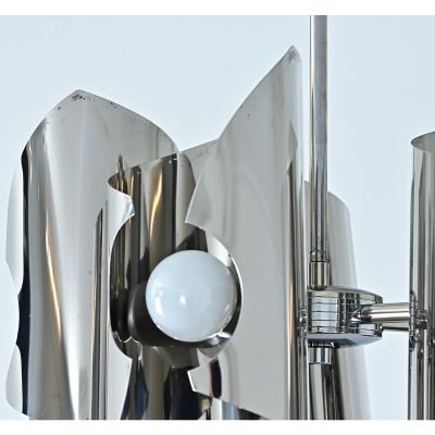 Italian Mid Century Space Age Chrome Chandelier
