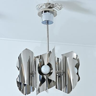 Italian Mid Century Space Age Chrome Chandelier