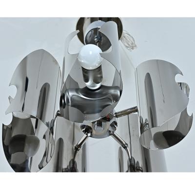 Italian Mid Century Space Age Chrome Chandelier