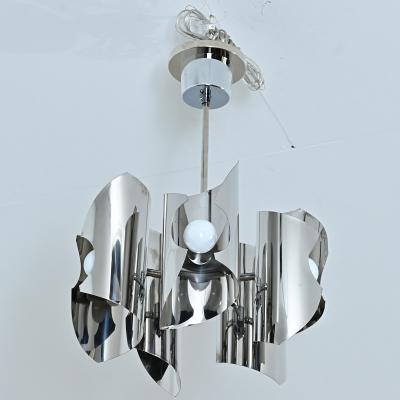 Italian Mid Century Space Age Chrome Chandelier