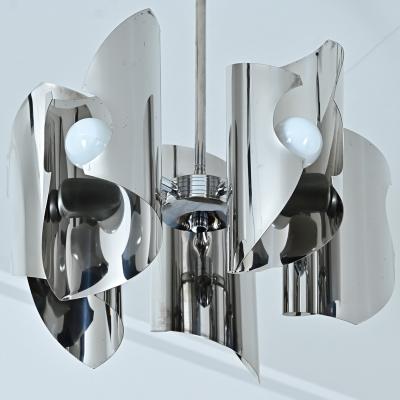 Italian Mid Century Space Age Chrome Chandelier
